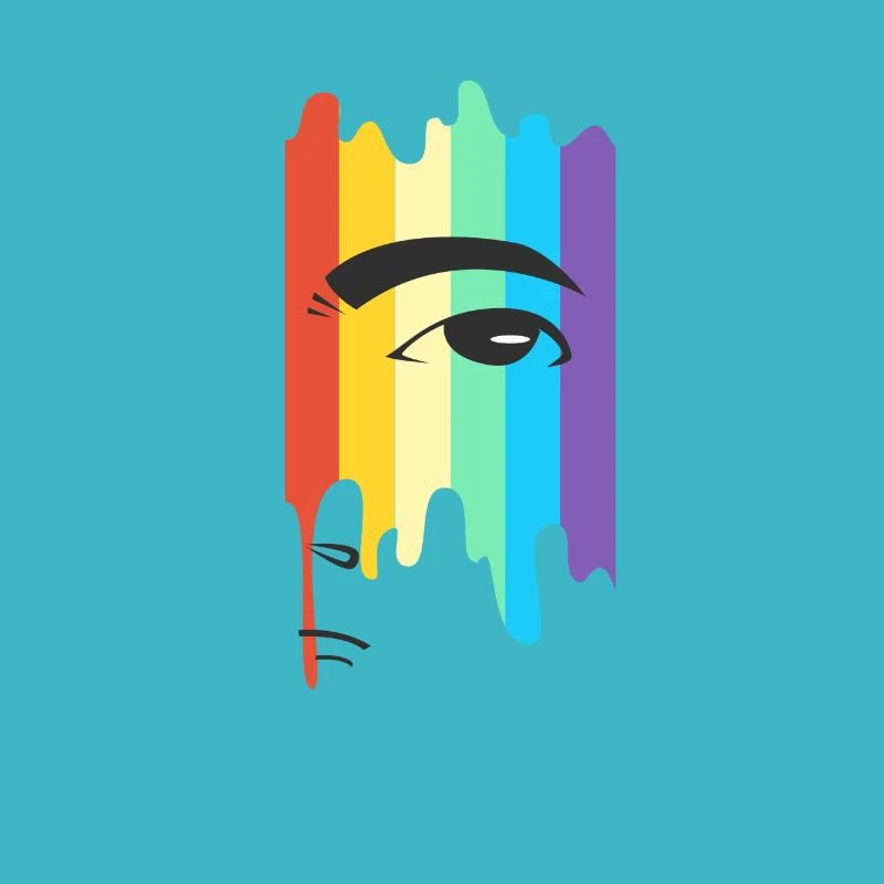 Visage arc-en-ciel LGBT