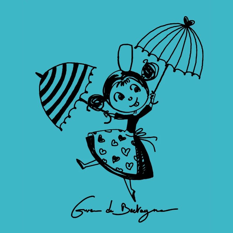 bigoudène avec parapluies