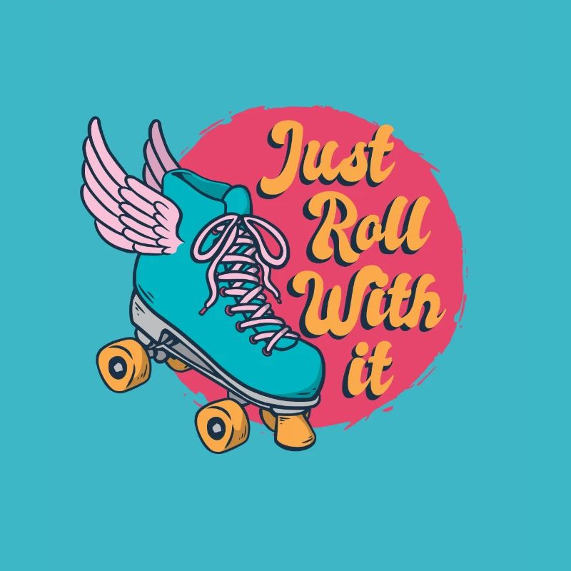 Rollschuhe mit Flügeln Rollen Sie einfach mit uns