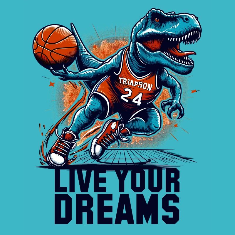 Basketball T-Rex Dinosaurier Träume Geschenk
