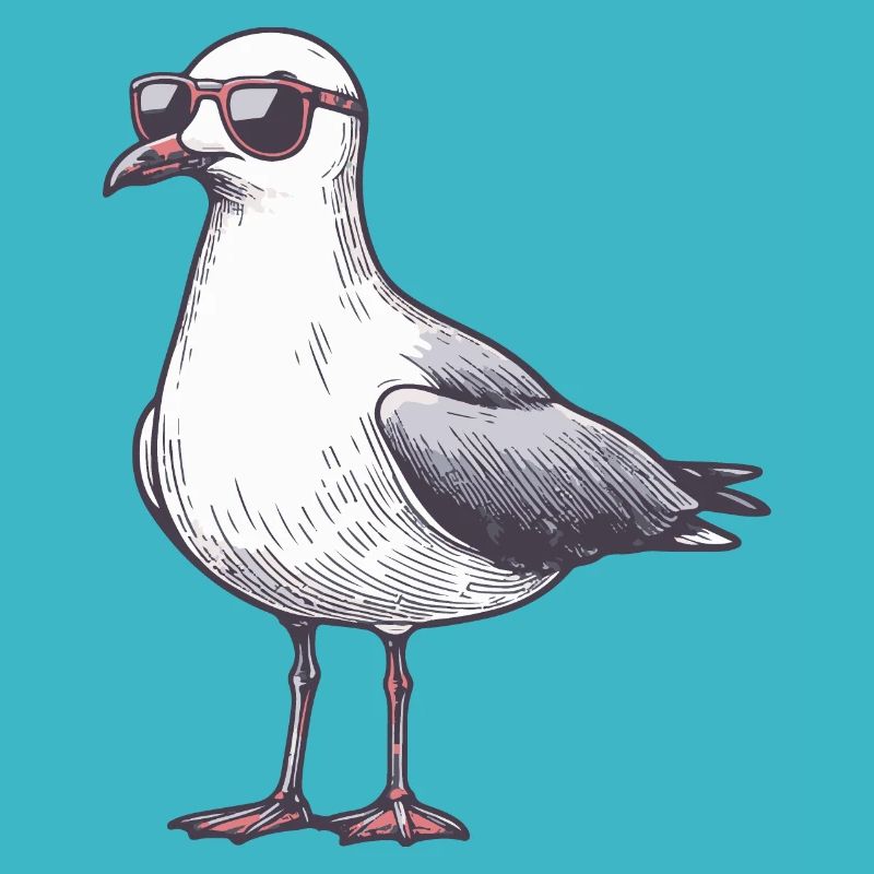 coole möwe mit sonnenbrille