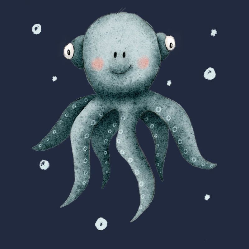 Calmar pieuvre, créatures marines mignonnes
