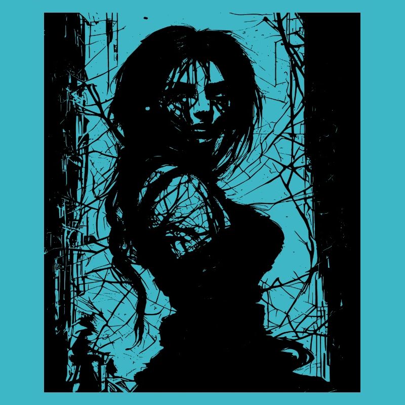 Sorcière noire - Sorcière mystérieuse au clair de lune