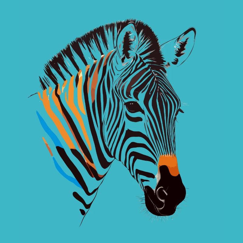 Zebra Vektor Kunst mit lebendigen Farben Illustration