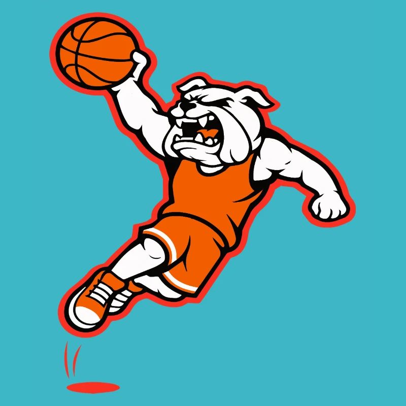 Bulldog Basketball Slam Dunk Maskottchen