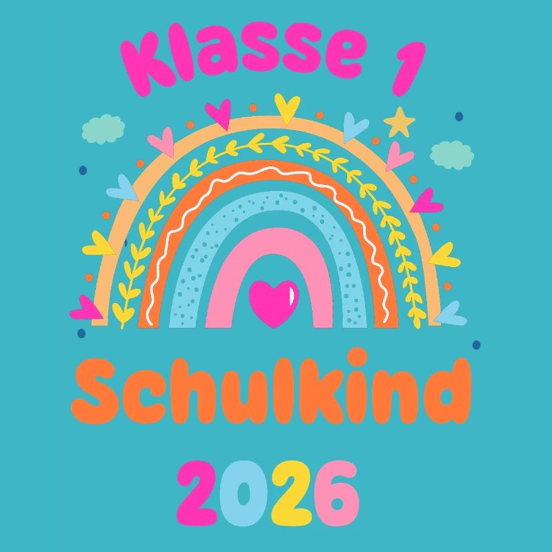 Klasse 1 Schulkind 2026 Regenbogen Einschulung