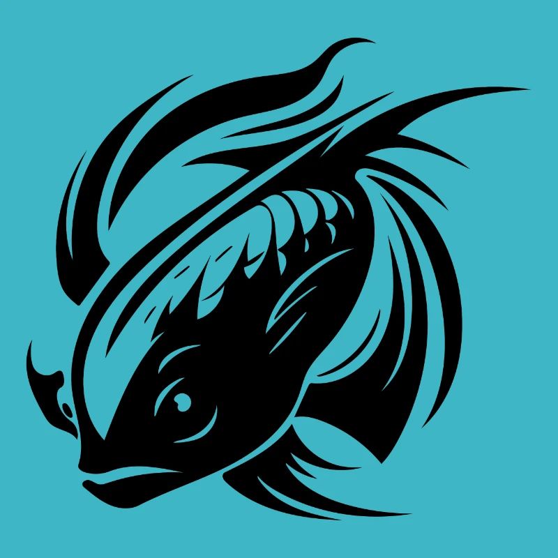 Tatouage de portrait de poisson de combat