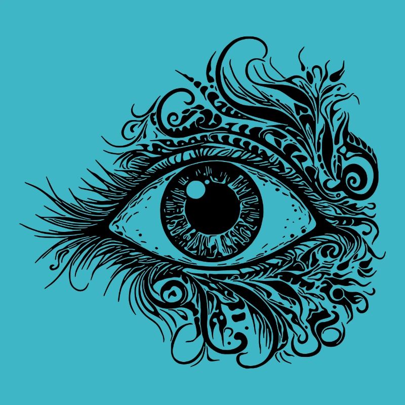 Kunstvolles Auge mit durchdringendem Blick