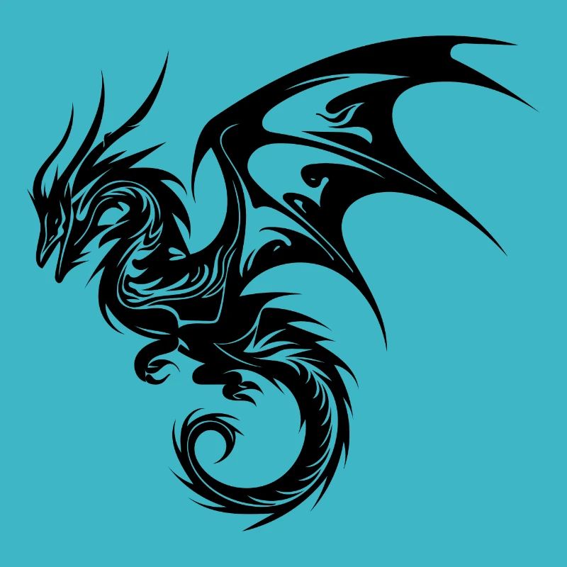 Dragon volant chinois dans le style de tatouage
