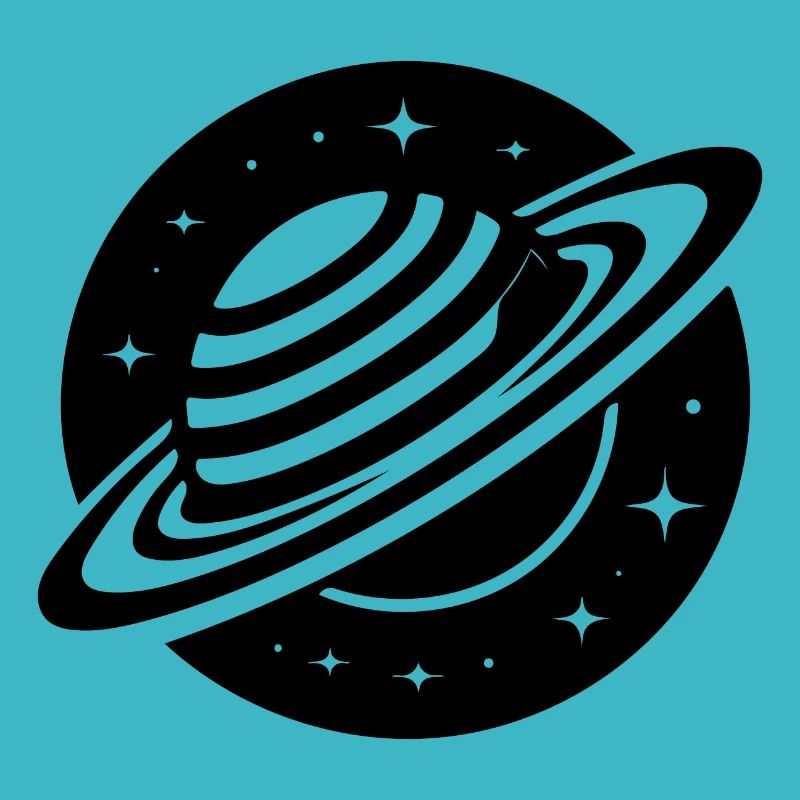 Planète spatiale Saturne avec système d’anneaux et étoiles