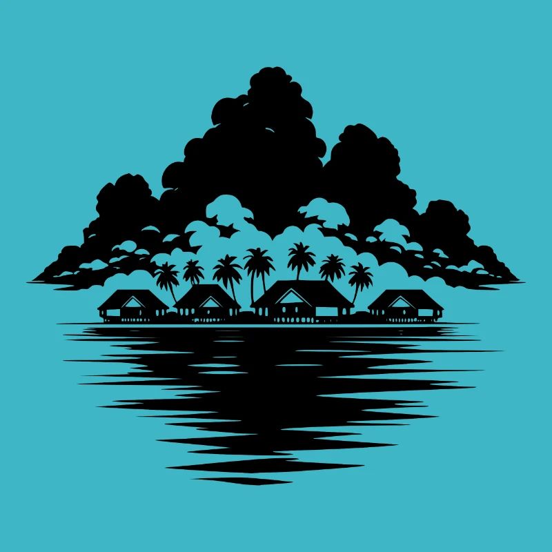 Petite île tropicale de rêve des Caraïbes avec palmiers