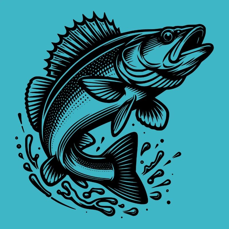 Springender Zander Fisch