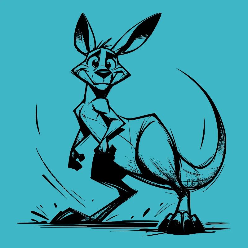 Marsupial Pencil Sketch Kangaroo Australia