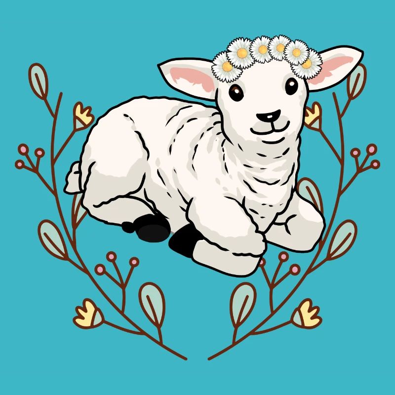 Sommer Blumen Schaf Lamm Hammel Schafbock Kinder