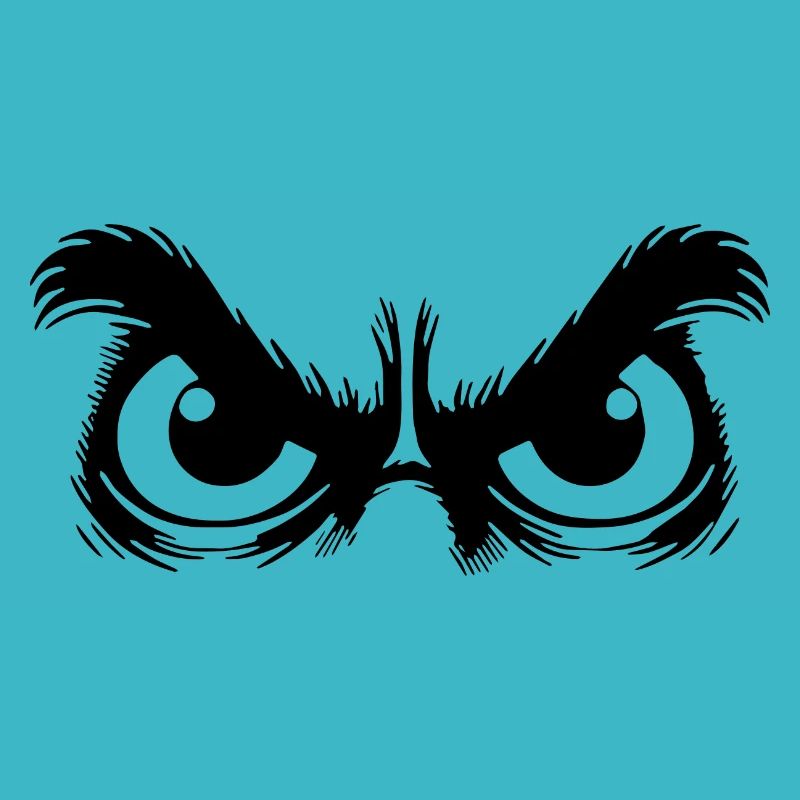 Owl eyes with stubborn gaze
