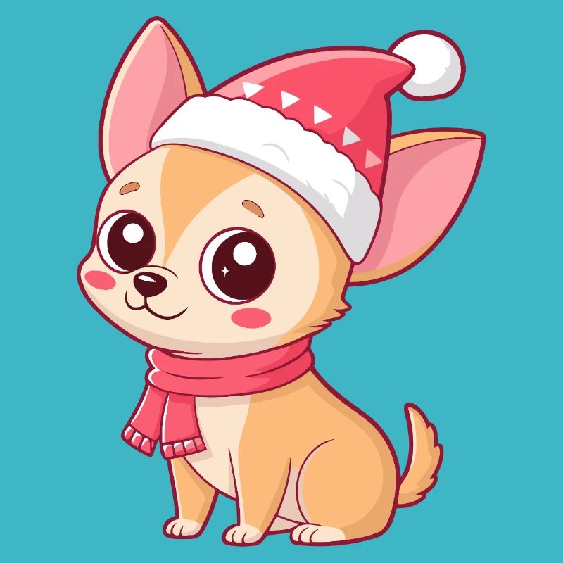 Chien joyeux en bonnet de Noël