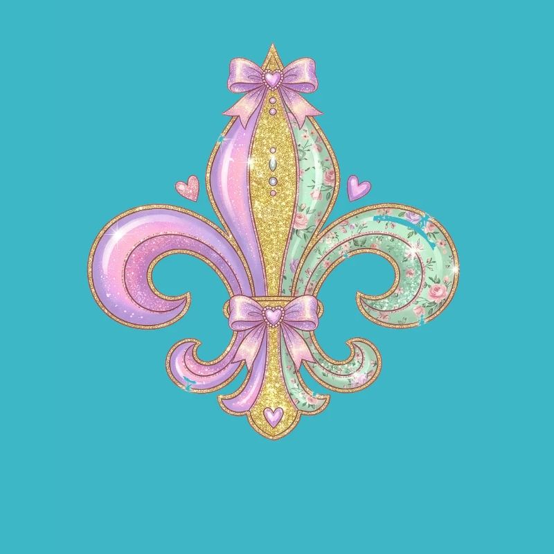 Pastell Glitzer Fleurdelis