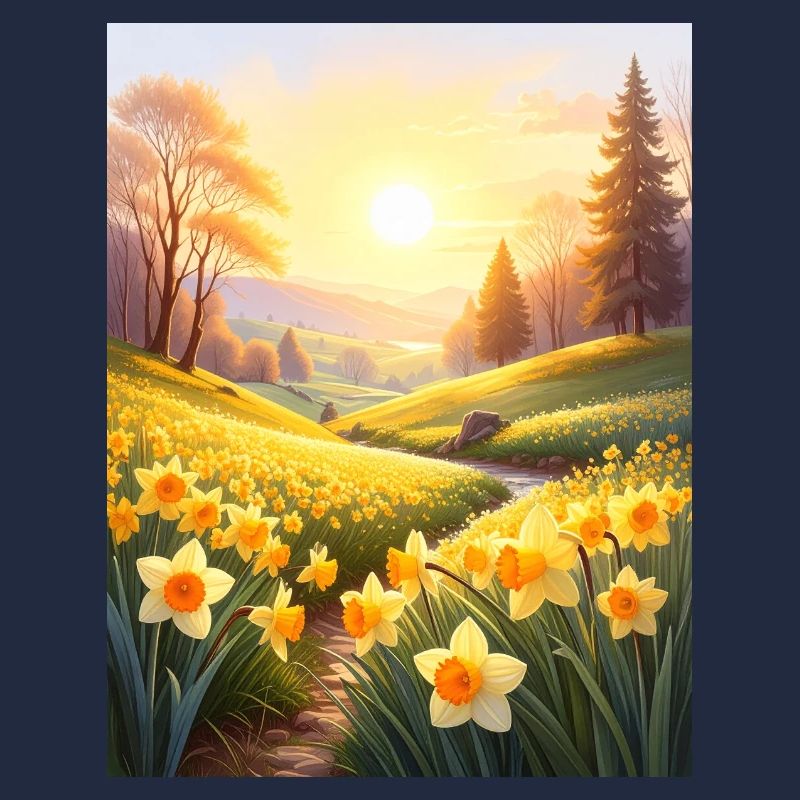 Daffodils on a spring meadow