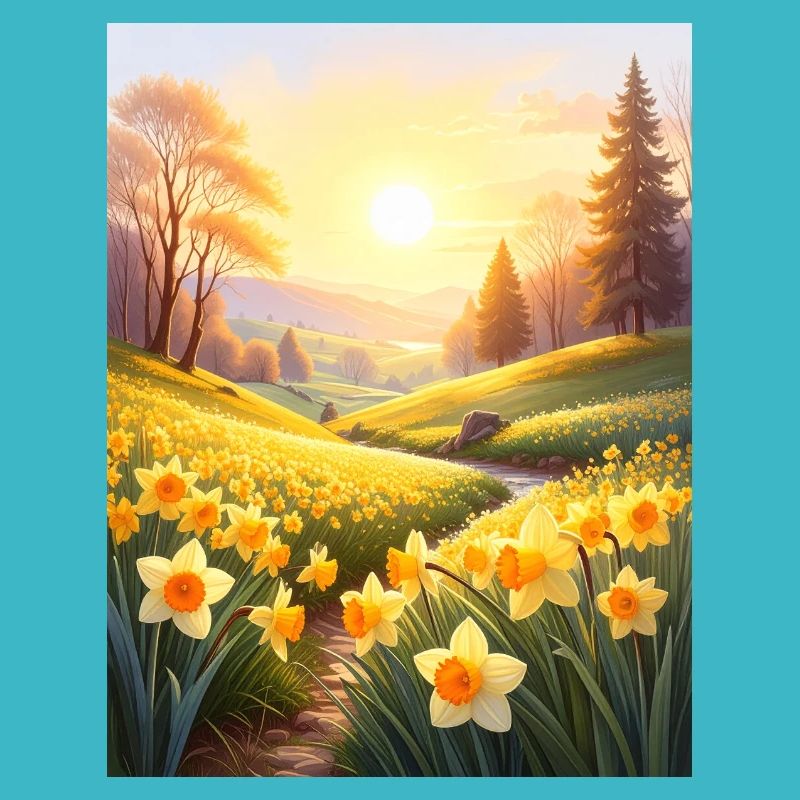 Daffodils on a spring meadow