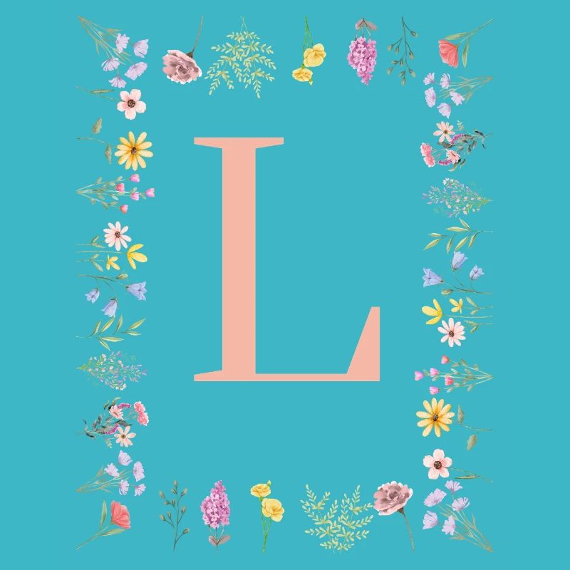 Initiales florales « L », lettres monogrammes