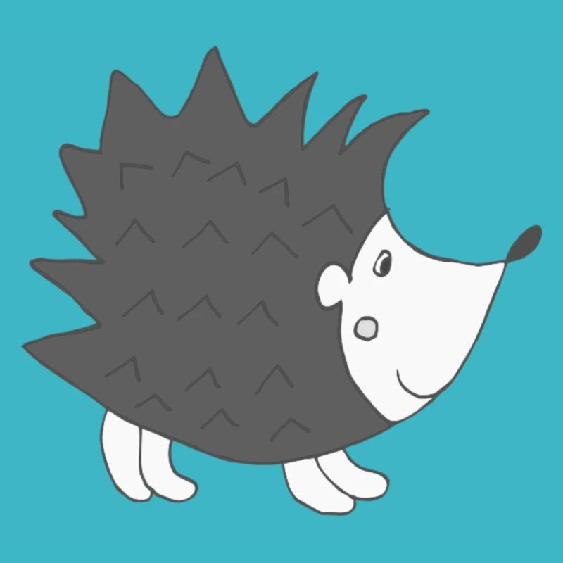 Hedgehog Black White