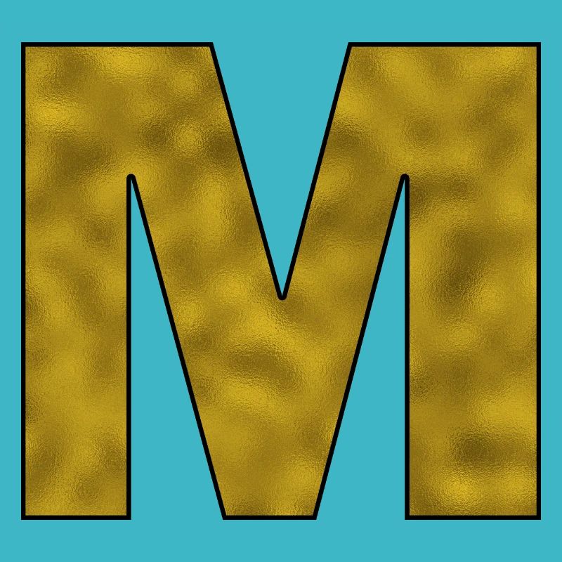 Buchstabe M Gold