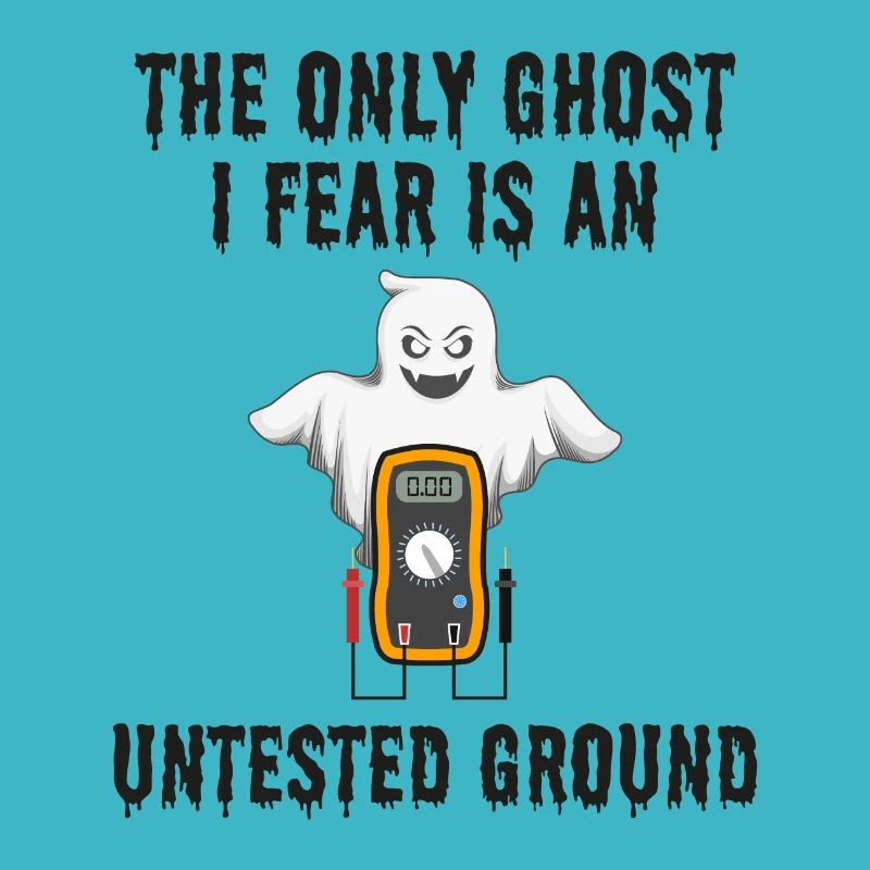 Electrician Halloween Ghost Untested Ground Safety