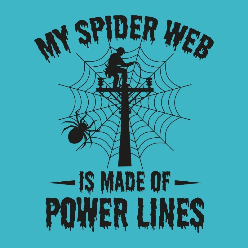 Lineman Halloween toile d’araignée Lignes électriques Spooky