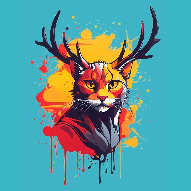 Katze mit Geweih