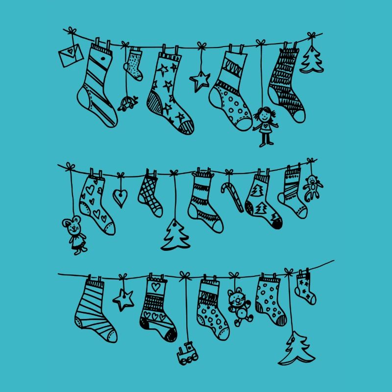 Winter Pattern Christmas Socks
