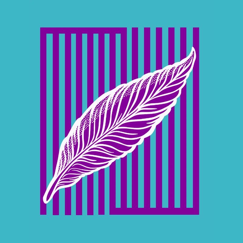 Feather on vertical bar
