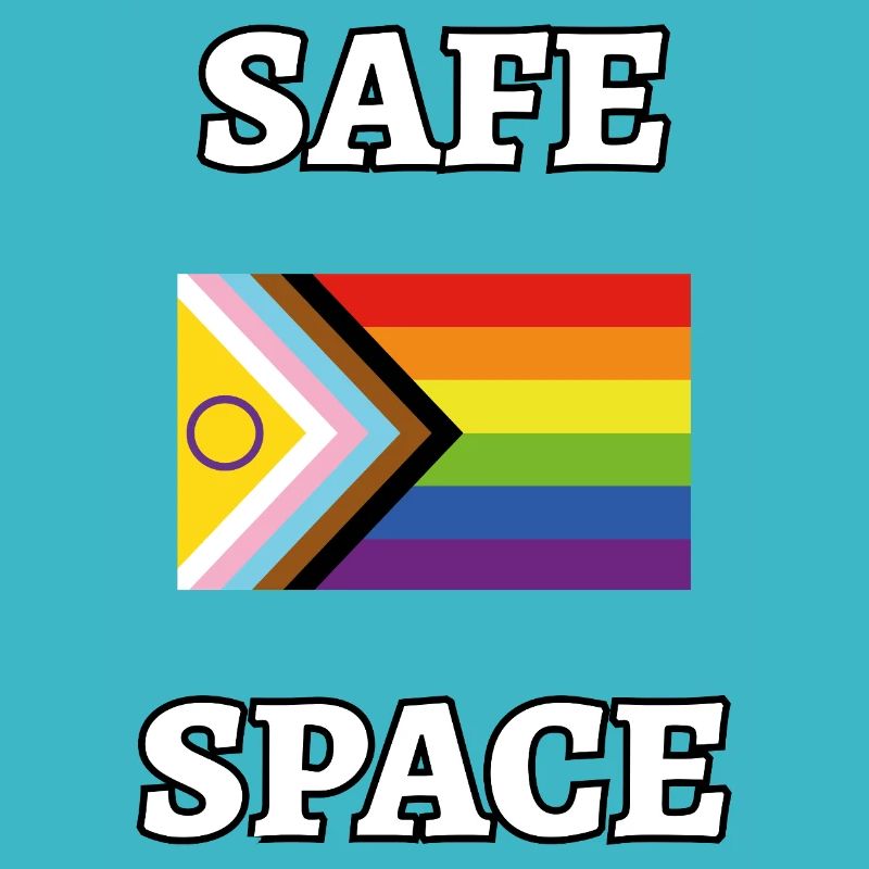 SAFE SPACE LGBT Inklusive Regenbogenflagge