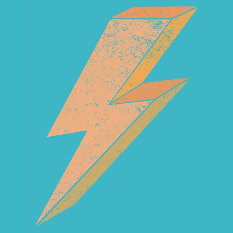 Blitzsymbol in warmem Orange 3D