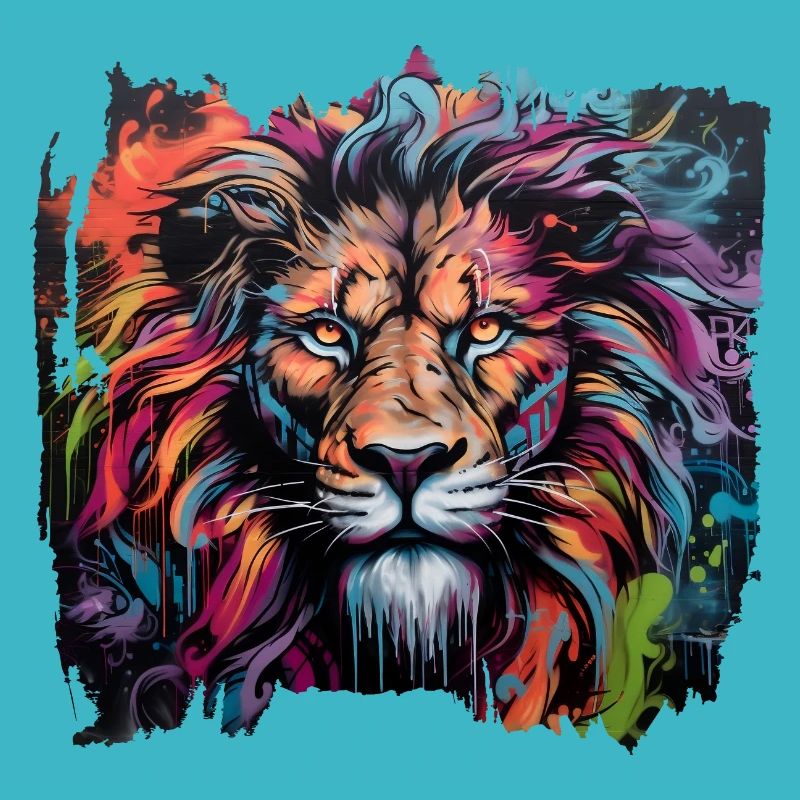 Lion de style graffiti