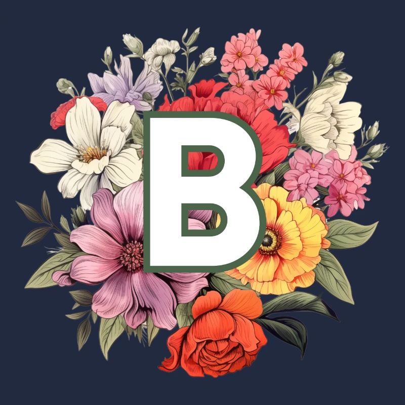 B Monogramm Blumenstrauss