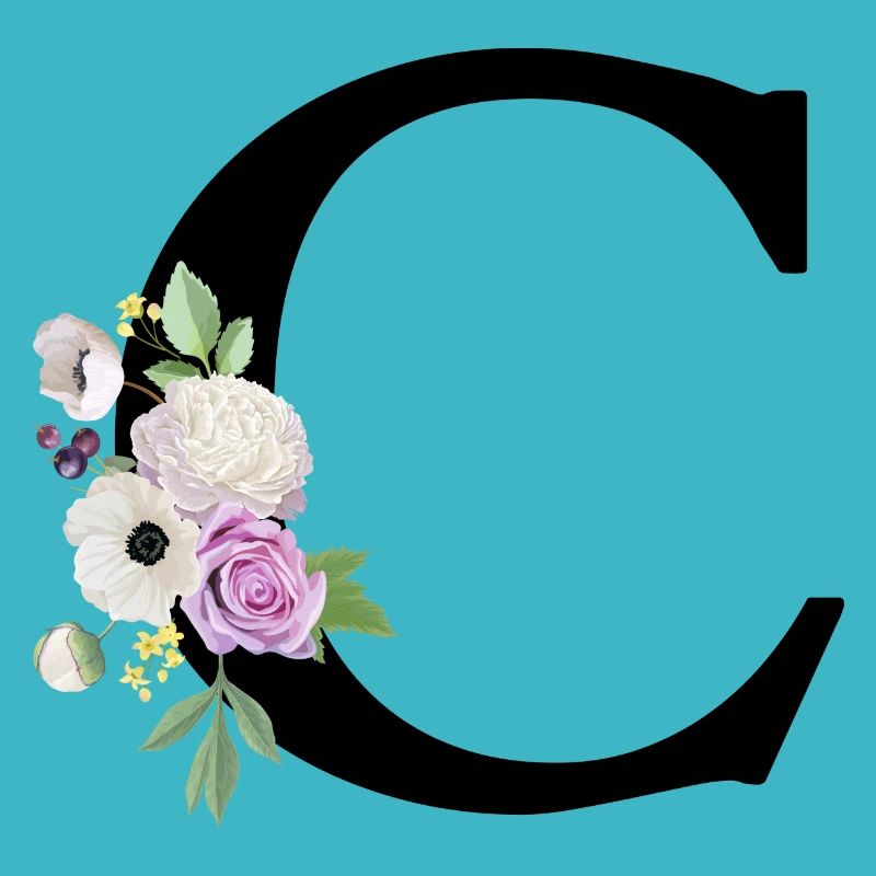 Lettre c floral violet
