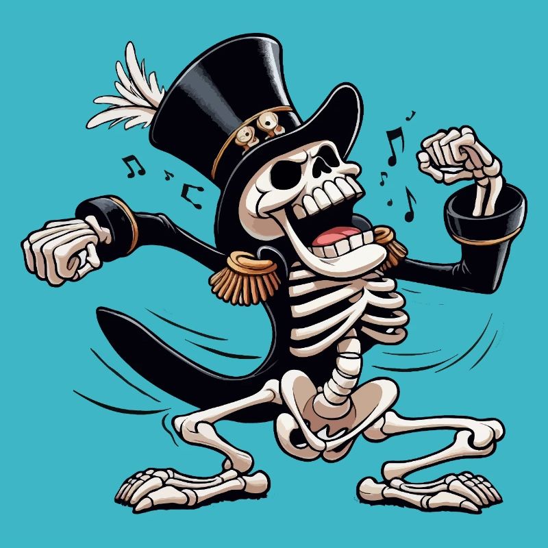 Skeleton Musical PNG