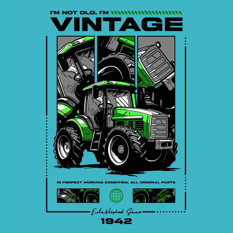 Oldtimer Traktor Bauer Geburtstag Geboren 1942