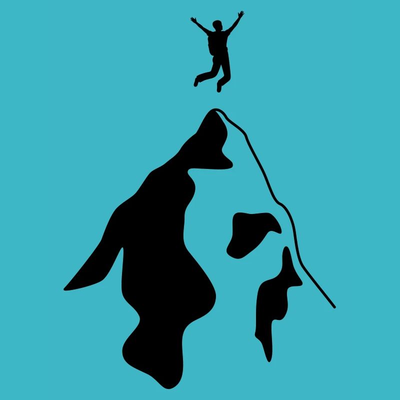 Bergsteiger erreicht Gipfel