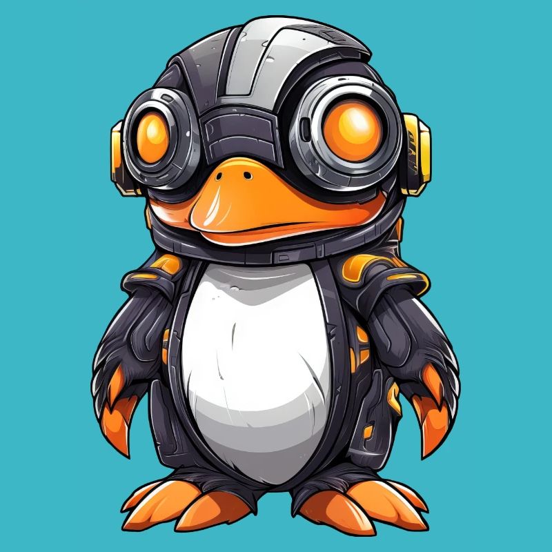 Pingouin Cyborg Robot Cool