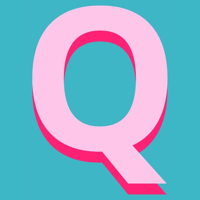 Pop and modern pink Q letter
