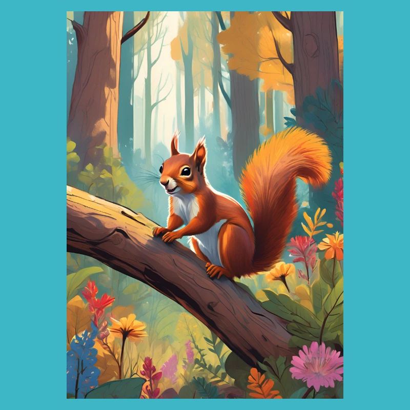 Eichhörnchen im Wald Grün