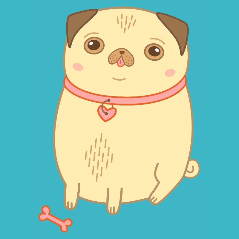 Mops beige süßer Hund Geschenk Mopsmama