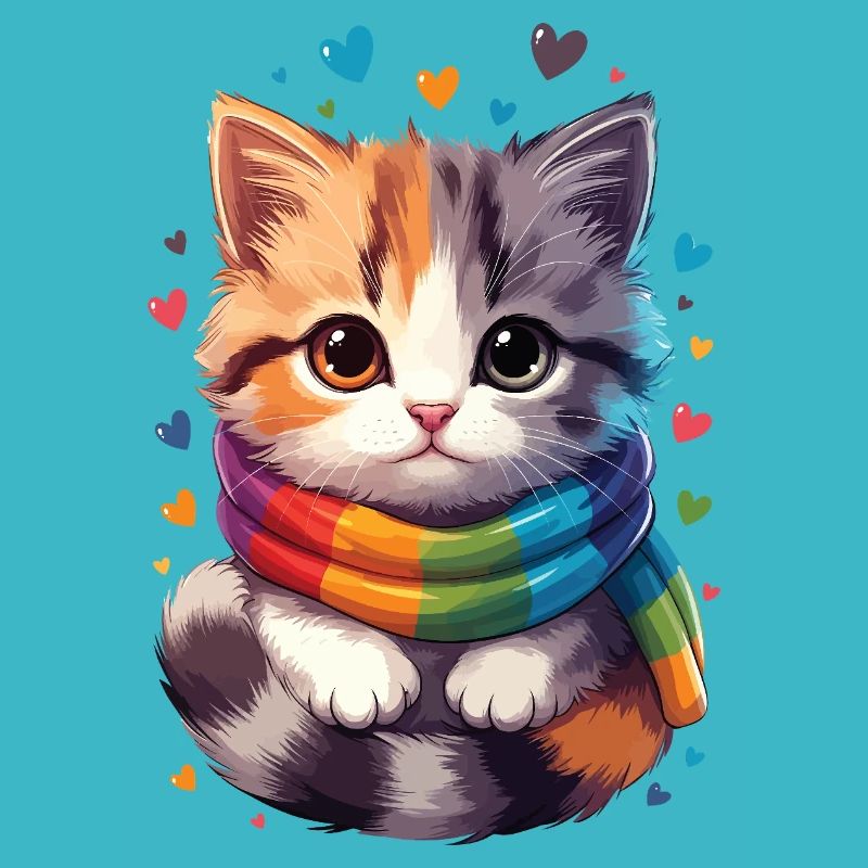 Regenbogen-Kätzchenschal