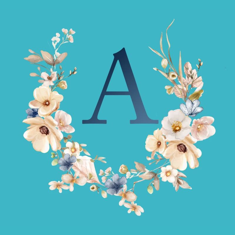 A Monogramm , Floral, Boho