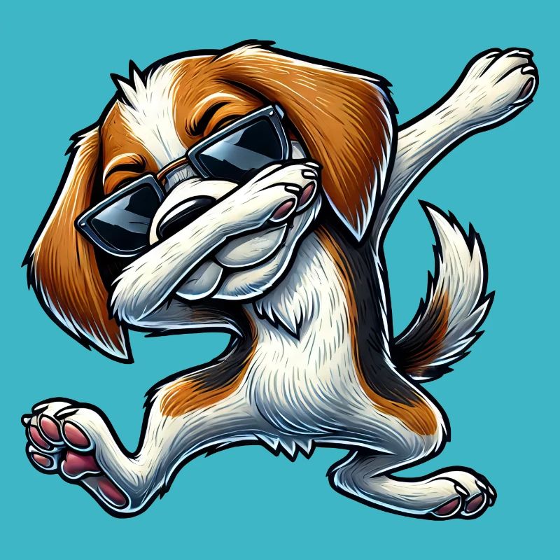 Mignon Beagle Chien Dabbing Dessin Animé Dab