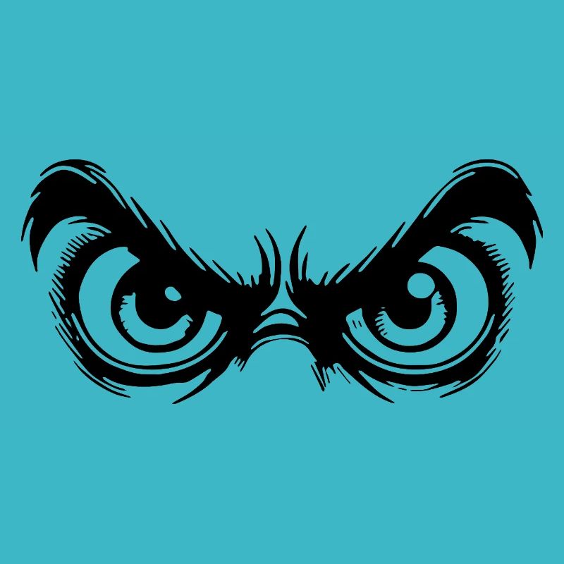 Eyes with a staring observation gaze