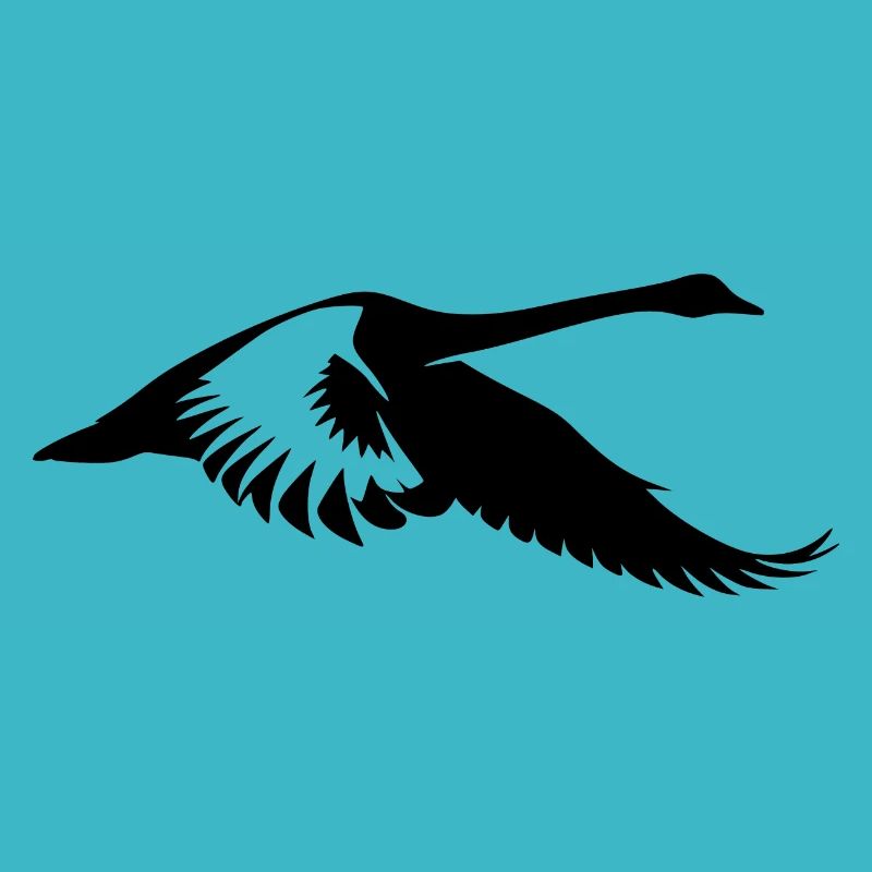 Cygne d’eau volant élégant