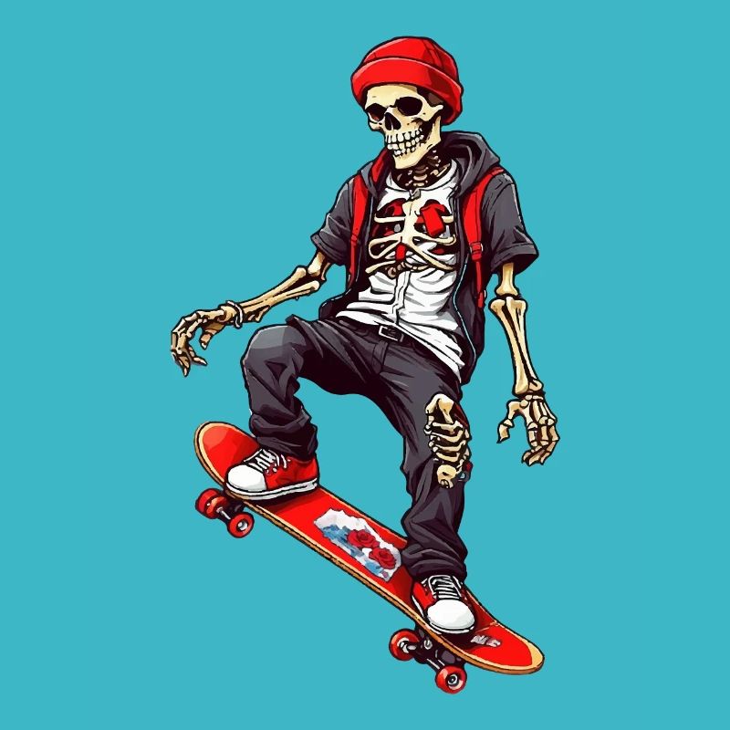 Skateboarding Skeleton