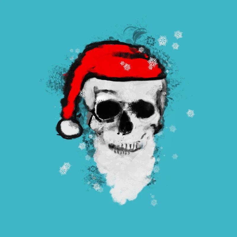 Totenschädel Artwork - Weihnachtsmann